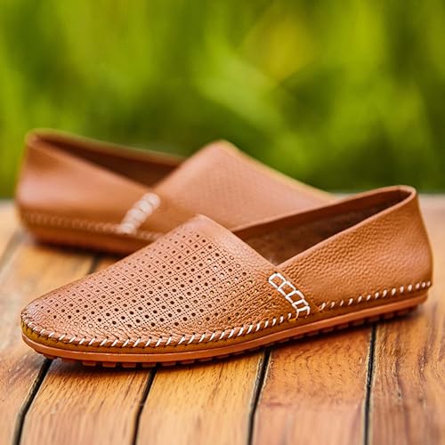 Men's Leather Loafers, Casual Flats, Lightweight Design, Hand-Stitched, Comfortable, Soft, Stylish, Suitable for Daily Travel, Driving, Going Out, Dating and Other Occasions wear All Seasons2