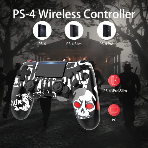 Yuyiu 【Upgraded】 Wireless Controller For Ps4 Remote Plays-Tation 4/Slim/Pro/Pc, Gaming Controllers With Dual Vibration Shock Speaker, Camo Red With Headphone Jack Touch Pad Six Axis Motion Control #TOP1