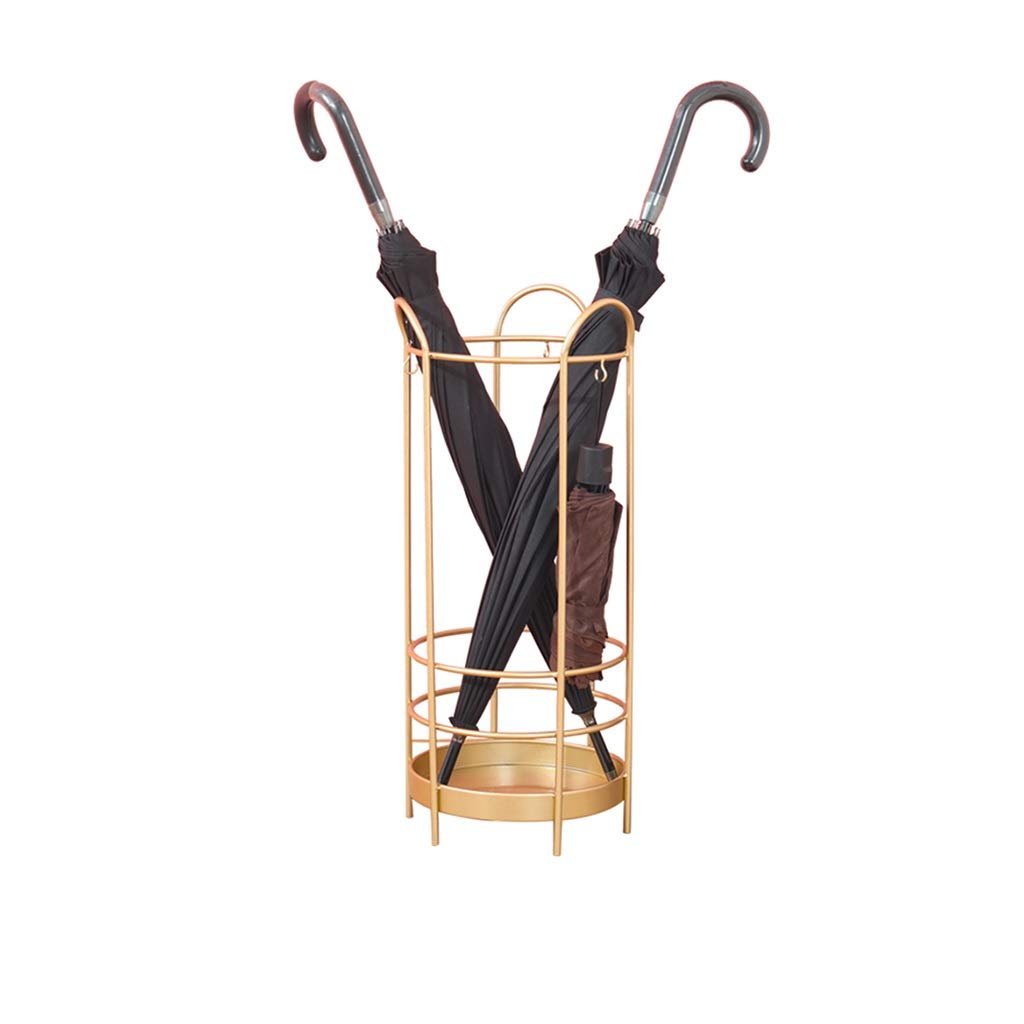 Porte-parapluie métallique durable avec finitions soignées et crochets