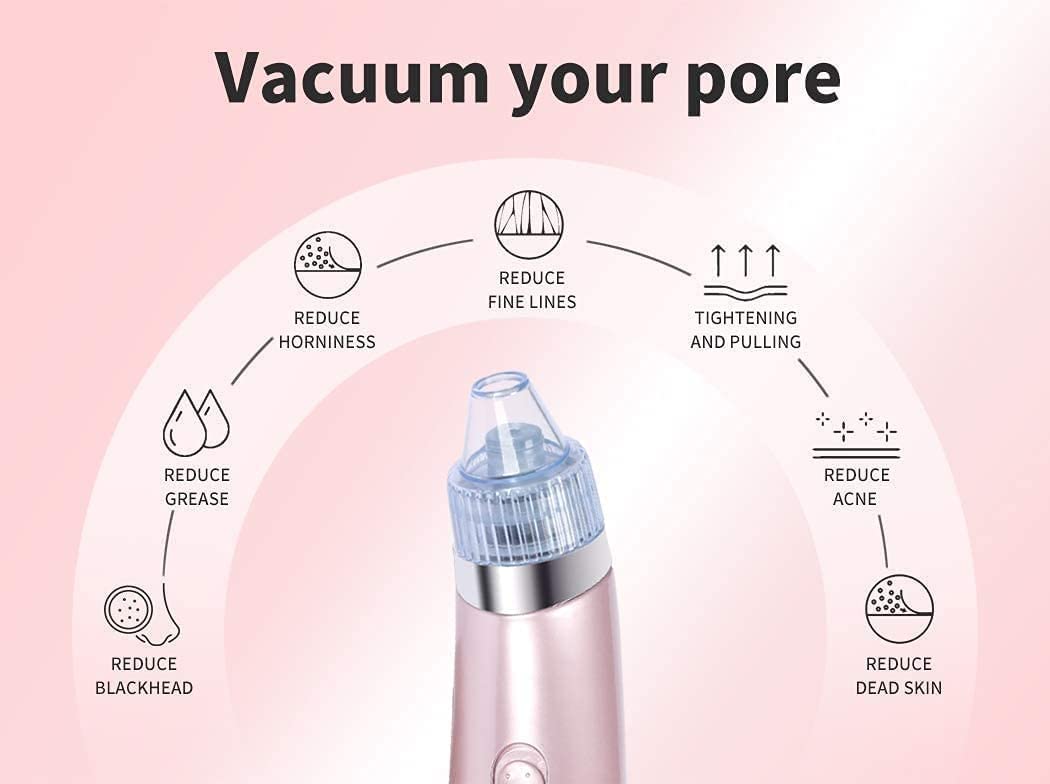Aspirapolvere Elettrico for pori Dispositivo di rimozione di Punti Neri Acne Aspiratore facciale for Pulizia Profonda del Viso, rimozione dell'acne