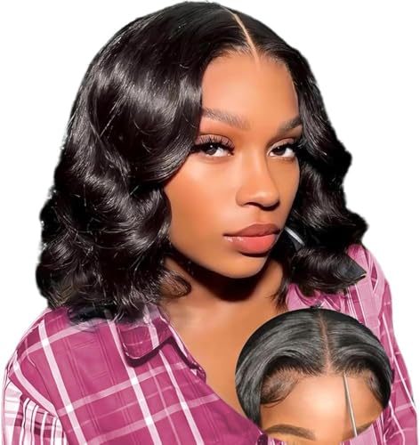 Perruque Sans Colle Cheveux Humain 4x4 Pre Cut Lace Wig Body Wave Perruque Bob Femme Brésilien Glueless Wig Human Hair Perruque Bresilienne Naturelle Couleur...