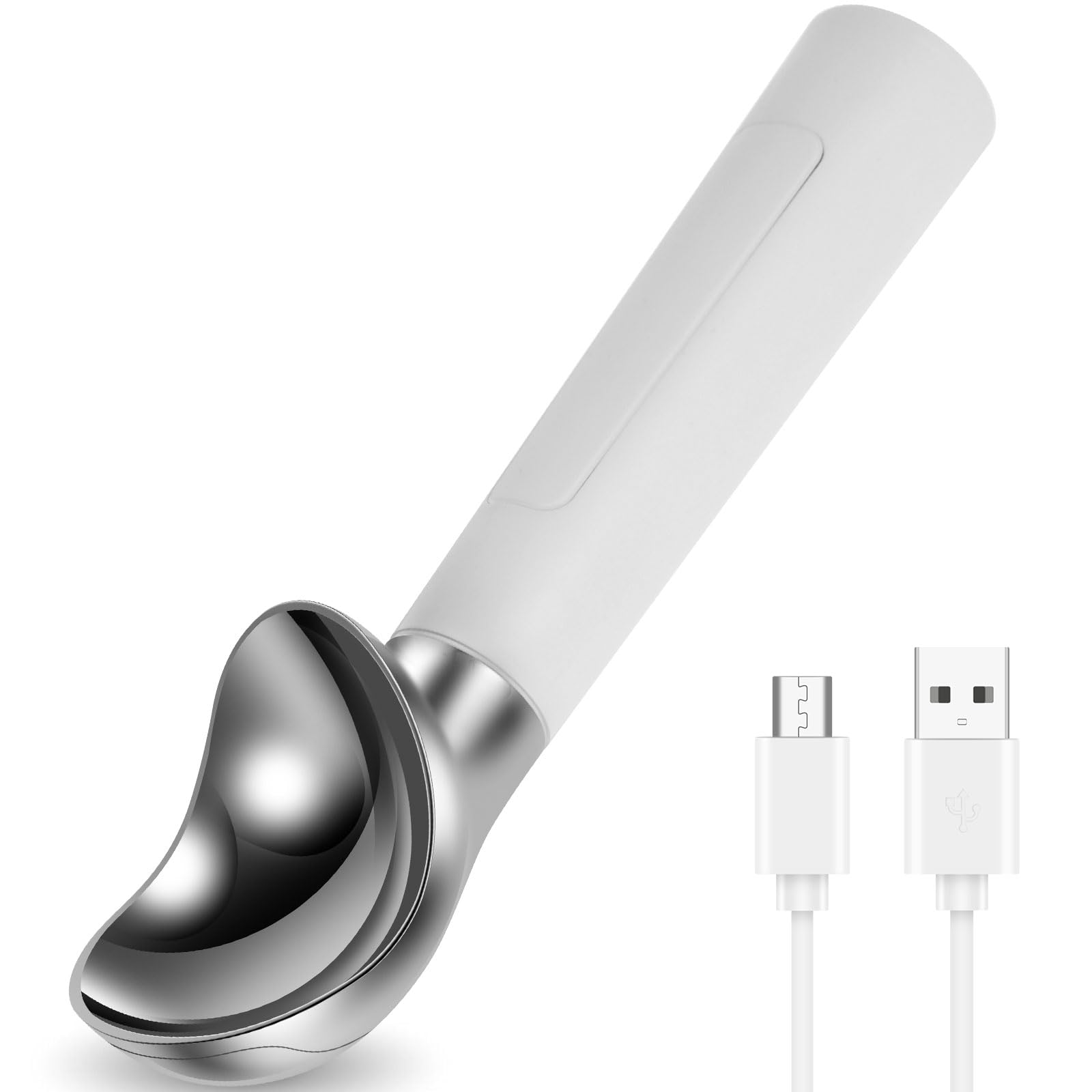 ZJRDYYK Ice Cream Scoop with Heated Handle, Rechargeable Electric Heated Ice Cream Scoop Warmer with LED Display, Self Warming Spoon Max to 70?, IP67 Waterproof, Rechargeable Battery