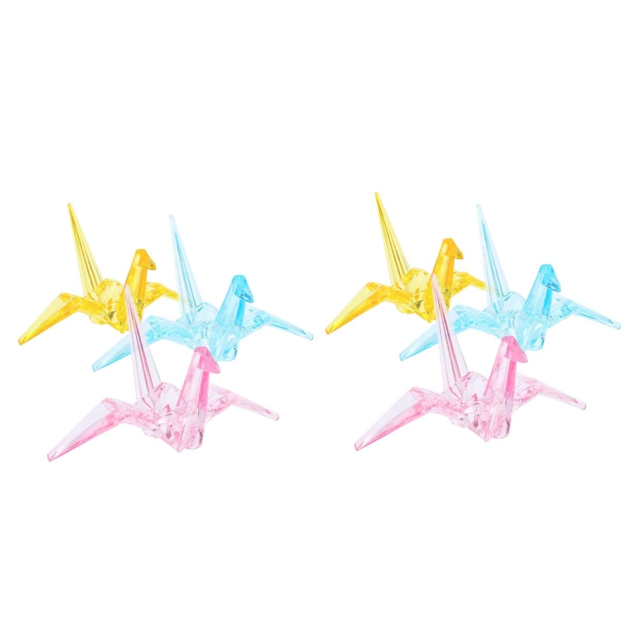 Yardwe 2 Set Di Statue Di Uccelli Di Carta Contemporanei Di Gru in Acrilico Display Delicato Per 3 Pezzi * 2