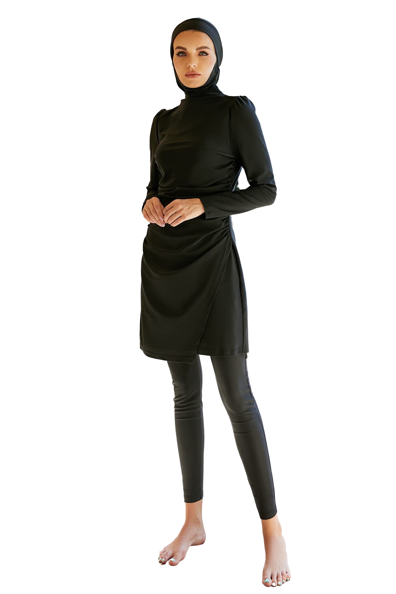 Greatfool Burkini Femme Musulmane - Burkini Maillot Islamique Femme 3 pièces avec Couverture Modeste et complète - Hijab de Bain Musulman de Haute qualité avec Protection UV UPF et séchage Rapide