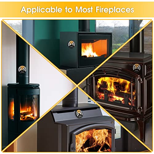 Hanaoyo Magnetic Wood Stove Thermometer, Wood Stove Temperature Stove Pipe Thermometer, Magnetic Stove Top Meter For Wood Burning Stoves, Gas Stoves, Pellet Stove, Avoid Stove Fan Damaged By Overheat #TOP6