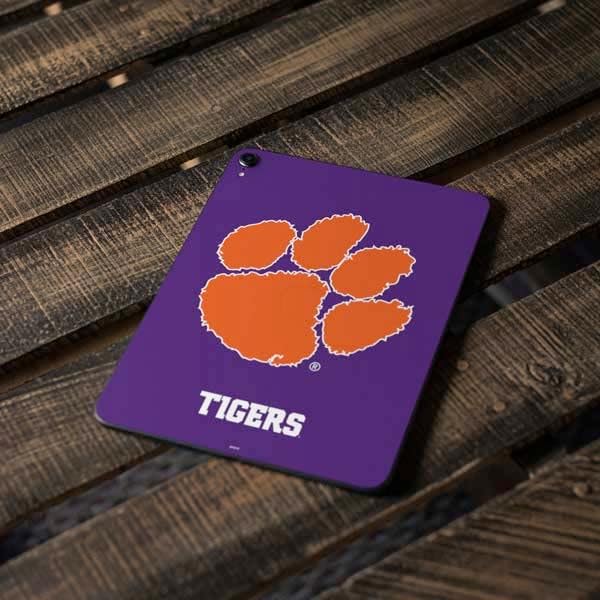 Skinit Decal Tablet skin compatible with iPad Pro 12.9in (2021) - Officially Licensed Clemson University Tiger Print Purple Design