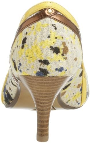 Naughty Monkey Women's Web of Lies Heel,Yellow,8 M | Image 2