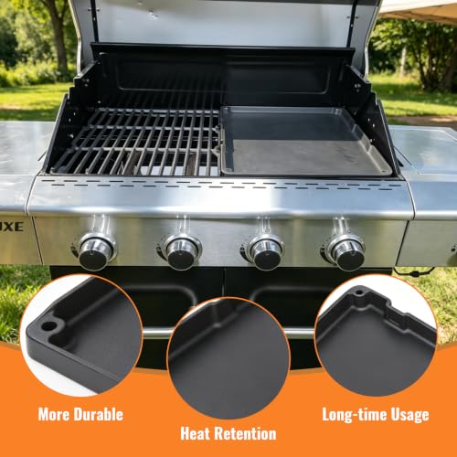 Image of Cast Iron Griddle for Nexgrill Replacement Parts 4-Burner 720-0830H 720-0830X 720-0783E,5-Burner 720-0888 720-0888N,Char-Broil Uniflame Kenmore Gas Grill Griddle Plate for Nexgrill Parts 60830 DC134