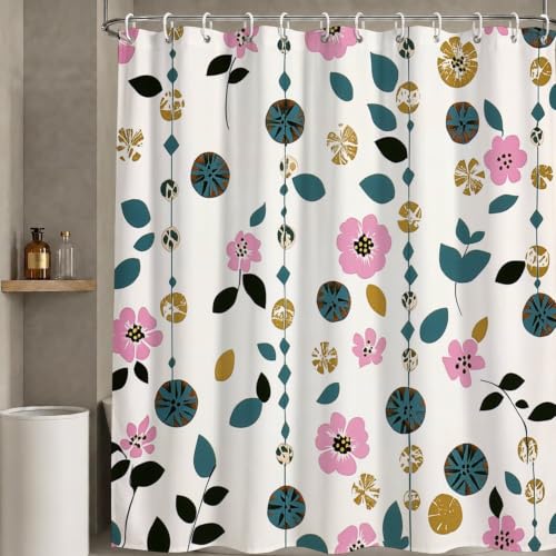 Rideau douche fleur 120x150 cm en tissu polyester lavable - 2