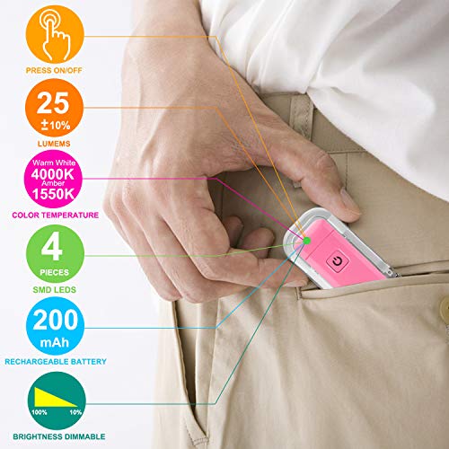 HONWELL LED Luce per libro con clip, Luce da