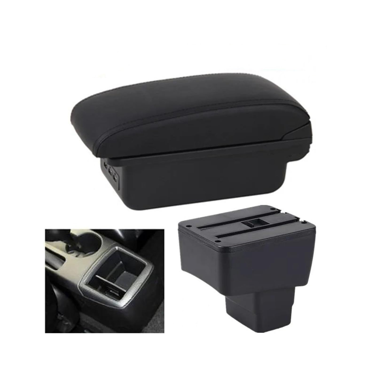 RESPUNEKBAH Storage Box Parts For MAZDA For CX-3 For Mazda 2 For Skyactiv For Version Cx3 14-20 2019 Car Accessories Car Armrest Box(B2 black line 3USB)