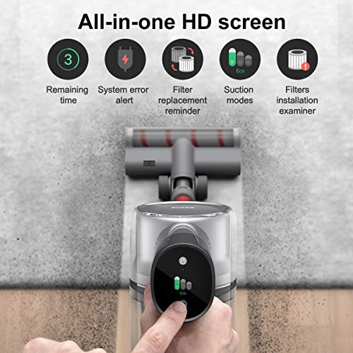 dreame Kabelloser Staubsauger T20, 25000 Pa 150 AW, Abnehmbarer Akku, 70 Minuten Akkulaufzeit, HEPA-Filter, HD-Display, leicht, leise, für Teppiche, Harte Böden, Auto und Tierhaare