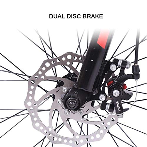 JLRTY Mountainbike Mountainbike, 26 Zoll Männer/Frauen Hardtail Fahrräder, Carbon-Stahlrahmen, Doppelscheibenbremse Und Vorderradgabel, 21 Geschwindigkeit (Color : Blue) – Bild 5