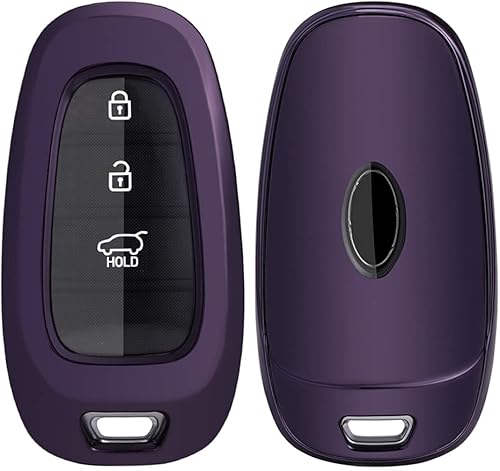 Funda para llavero de TPU para Hyundai Sonata Santa fe Tucson 2020 2021 2022 (morado)