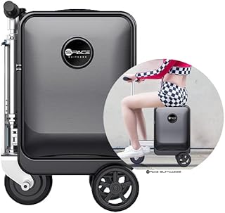 Space Suitcases Smart Rideable Suitcase 26L, Lightweight Electric Luggage Scooter For Travel With Digital Lock, Waterproof...