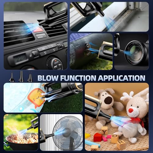 Image of MONOZEL Mini Vacuum Cleaner for Car, 18000Pa 2 in 1 Vacuum Cleaner&Air Duster, 130W Brushless Motor Handheld Vacuum Cordless with 7800mAh Battery, LED Light, Multi-Nozzles for Home, Office, Pet