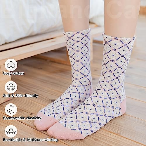 Image of IIG Women's Fashion Cute Cotton Socks Novelty Funny Above Ankle Crew Socks Holiday Gifts for Women 4 /5 Pairs