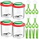 Zliger Lupendose, 4 Set Becherlupe Set Lupenbecher Lupe Becherlupe mit Insektenfänger Scherenzange un Plastik Pinzette für Outdoor Wissenschaft Natur Erkundung