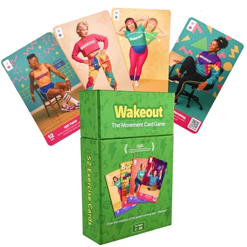 Wakeout Desk Exercise Cards, 52 Workout Cards for Office & Work Breaks, Seated & Standing Fitness Deck for Adults, Exercise Card Game for Sedentary Workers at Home or Office