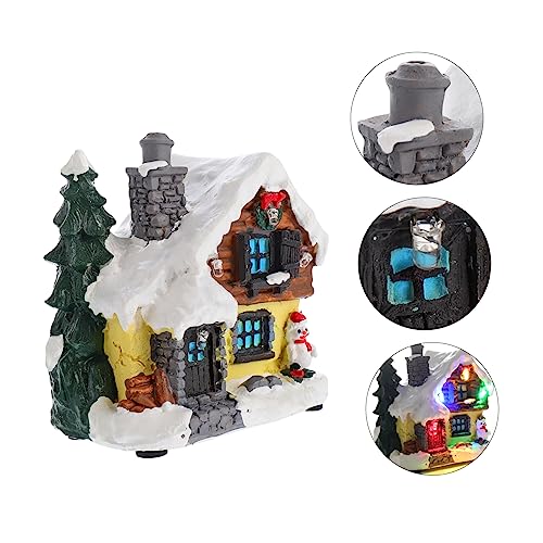 PRETYZOOM Enfeites Natalinos De Resina Vila De Natal Neve Casa De Natal Em Miniatura Decoração Da Vi