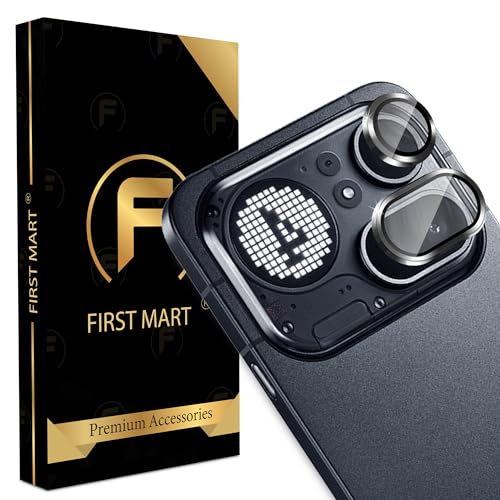 Image of FIRST MART Black Camera Ring Guard Protector for Nothing Phone 4A Pro | Tempered Glass with Metal Alloy Rings, HD Clear, Scratch Resistant, Case-Friendly | Pack of 1