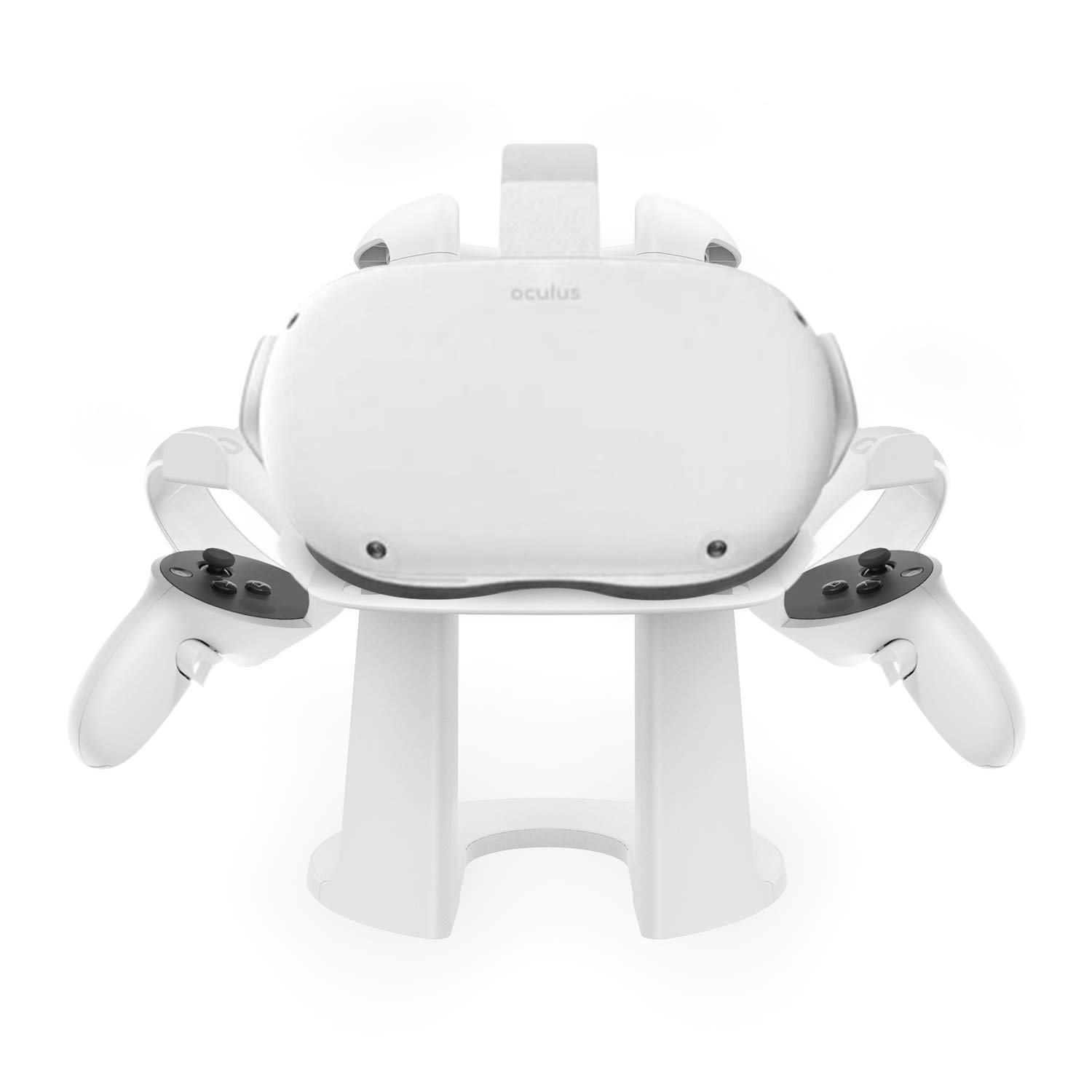 AMVR VR Stand for Quest 2, VR Headset and Touch Controllers Display Holder for Quest 2, PSVR 2, Quest, Rift, Rift S or Valve Index (White, Just VR Stand)
