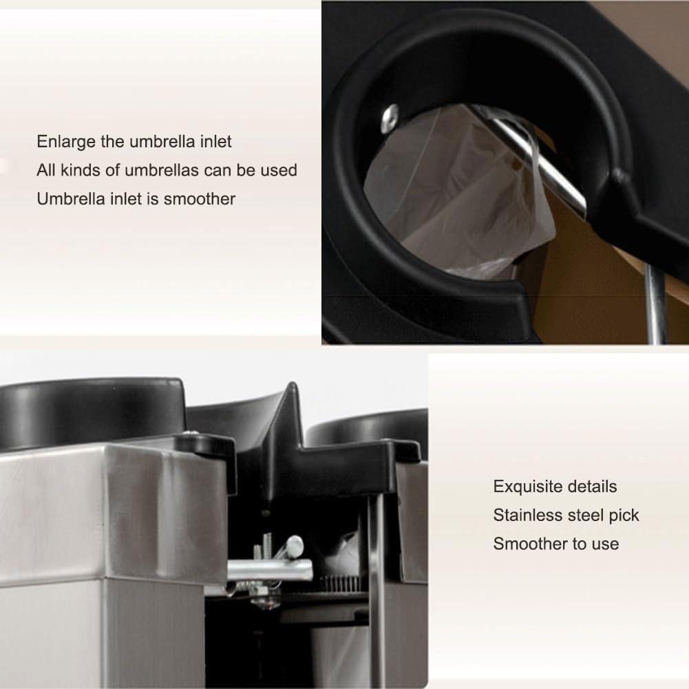 Involucro automatico per ombrelli, in acciaio inox, doppio supporto, per uso commerciale, ideale per aziende ed eventi