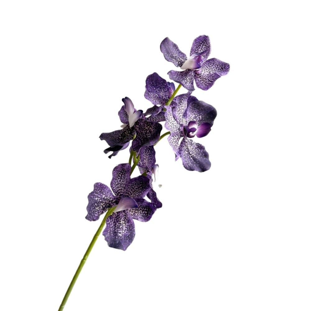 Huffa Pointpurple Artificial Hand-Feel Orchid Flower Arrangement For Lobby Table - Realistic Floral Decor(Pointpurple)
