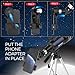 Telescope for Beginners & Kids, 70mm Aperture Refractor Astronomy Telescope with 300mm Focal Length, 15X-150X Magnification, Includes Full Accessory Kit & Tripod, Phone Adapter, Wireless Remote