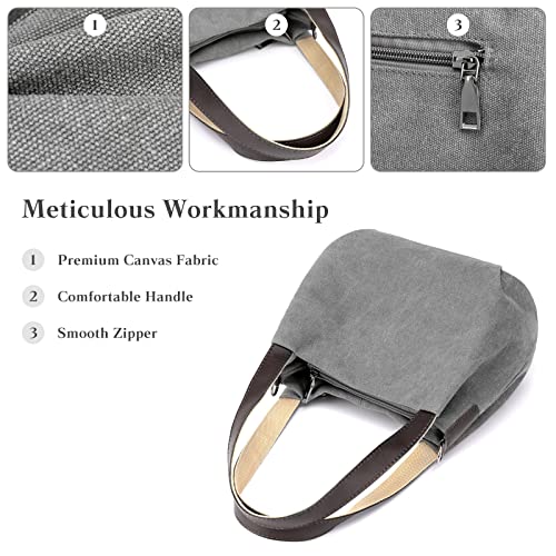Image of CORIOS Women Underarm Bag Canvas Handbag Ladies Top Handle Bag Casual Clutch Tote Bag