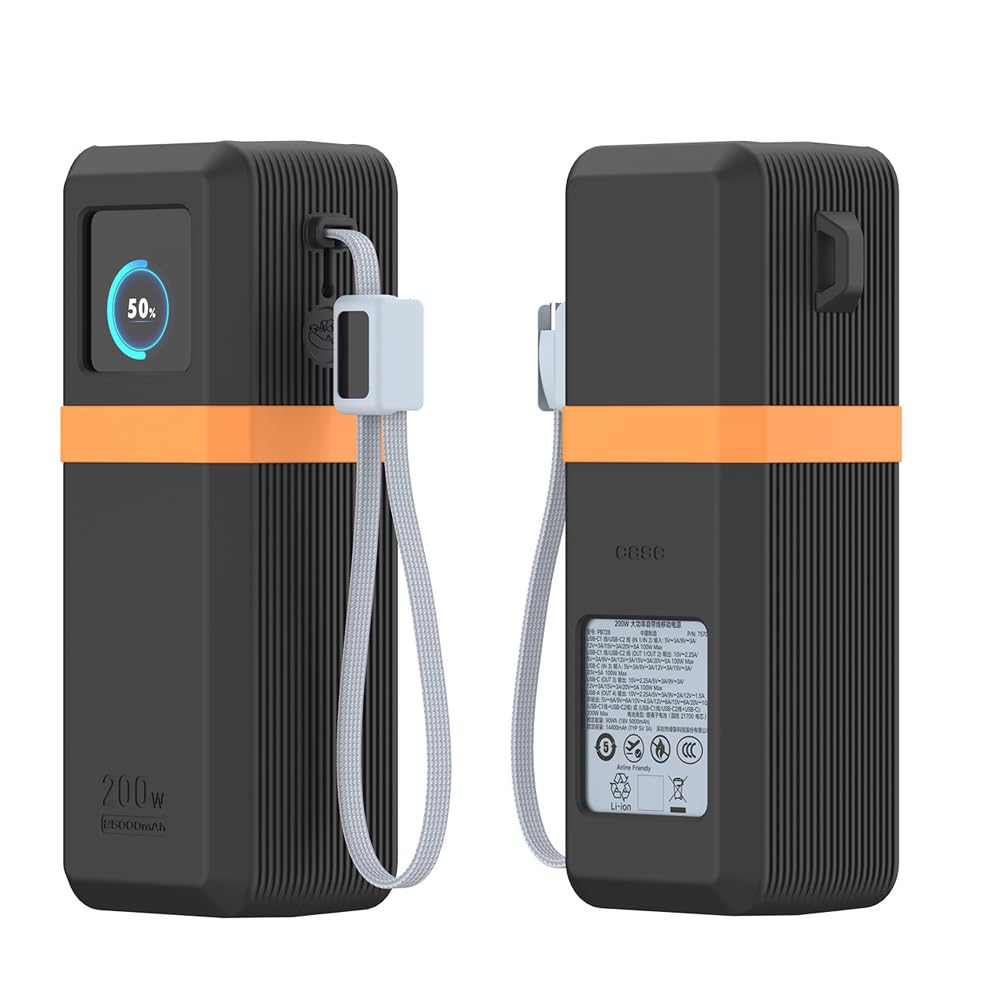 Silikonowy pokrowiec ochronny do UGREEN Nexode Pro 25000 mAh 200 W PB728, wzmocnione otwory na smycz i inteligentne okienko wyświetlacza, odporne na wstrząsy etui podróżne na akcesoria powerbanku