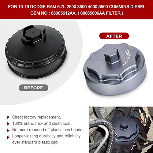 PTNHZ Aluminum 68065612AA Fuel Filter Canister Housing