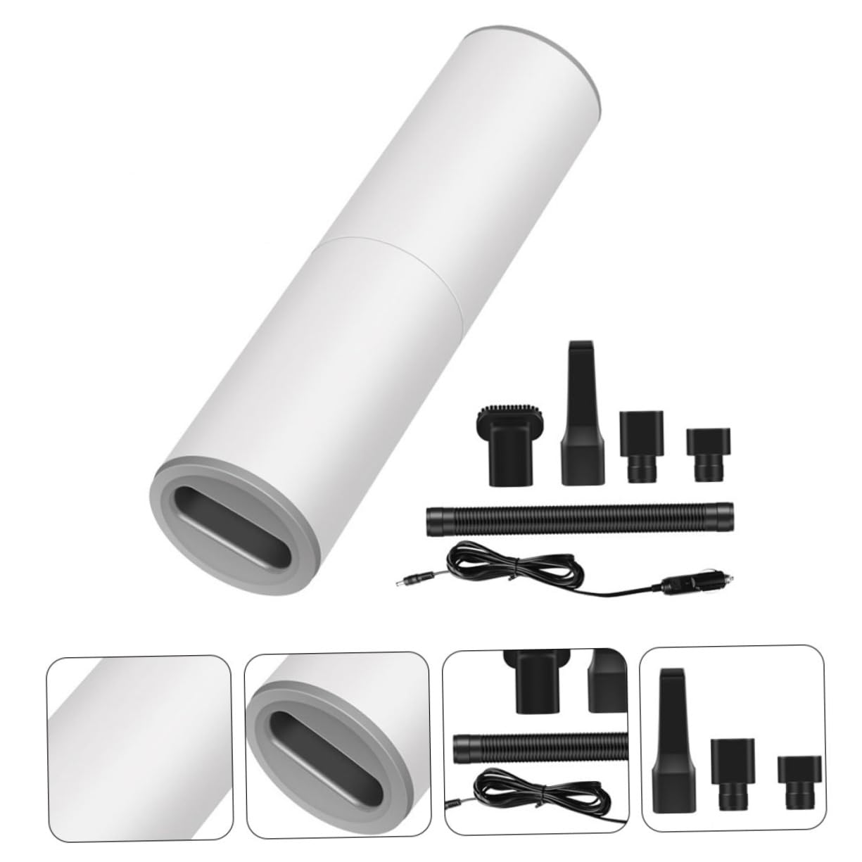 SOLUSTRE Aspirapolvere Portatile per Auto 12v 120w Bianco Filtro Hepa