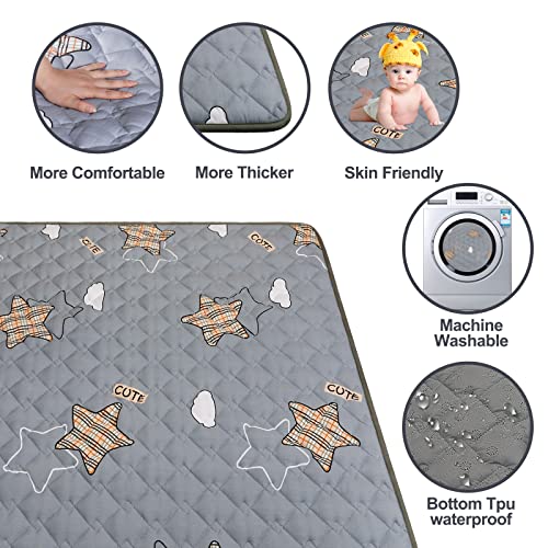 Baby Mat For Floor With Handbag, 80"×50" Foldable Thick Large Non-Slip Care Playmats For Babies And Toddlers, Waterproof No Tonic Tummy Time Mat For Girl And Baby (Grey) #TOP3