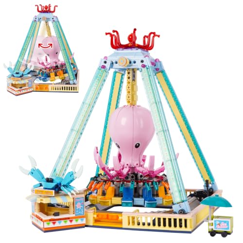 Image of Building Blocks Set Swing Amusement Park Building Set Construction Kit