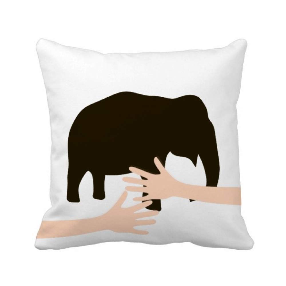 Coussin éléphant noir mignon DIYthinker pour décoration maison