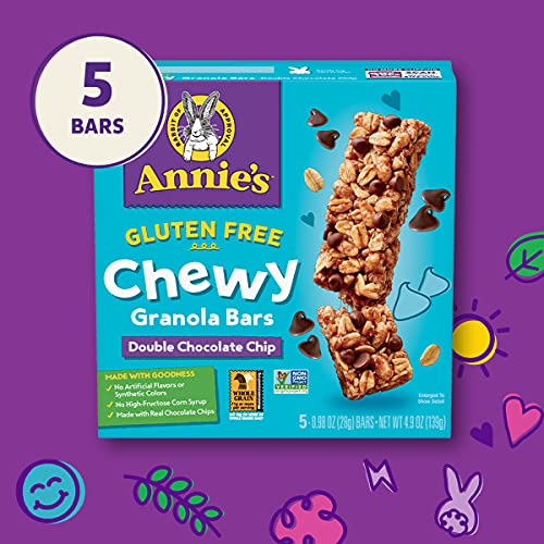Annie's Gluten Free Chewy Granola Bars, Double Chocolate Chip Bars, .98 Oz (5 Count) #TOP5