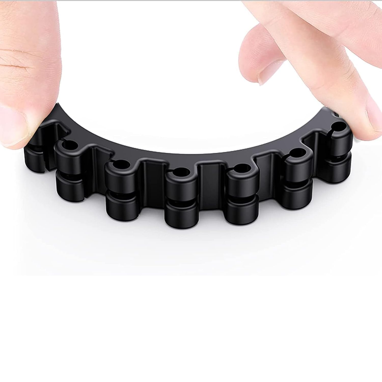 SOULWIT Upgraded Cable Holder Clips, 3-Pack Cable Management Cord Organizer Clips Silicone Self Adhesive for Desktop USB Charging Cable Power Cord Mouse Wire PC Office Home (3/5/7 Slot,Black) 1