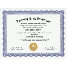 Learning Degree Custom Gag Diploma Doctorate Certificate Funny Customized Joke Gift - Novelty Item