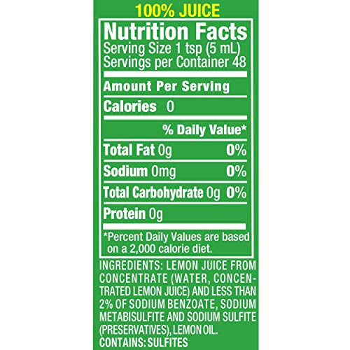 image for ReaLemon, 100% Lemon Juice, 8 Fl Oz Bottle, 8 Fl Oz (Pack of 1)