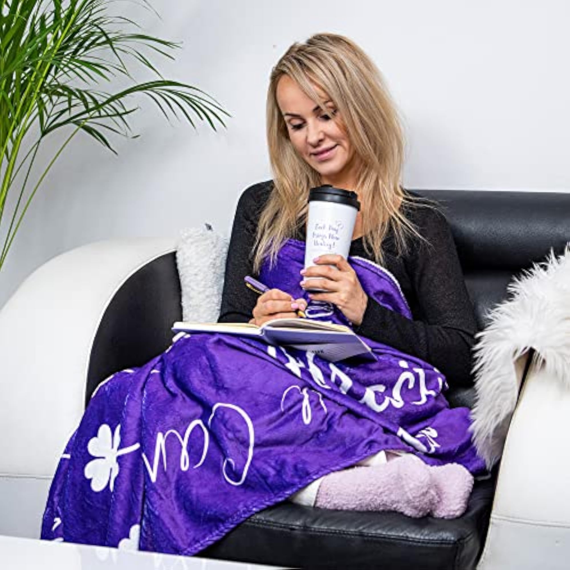 Chemo Care Package for Women, Blanket, Socks, Journal & Tumbler