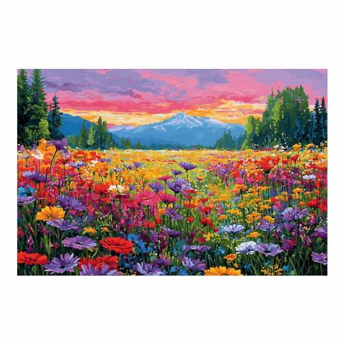Pintura Huahaishan de paisaje contemporáneo multicolor para pared de salón HUYEEI 40x60cm