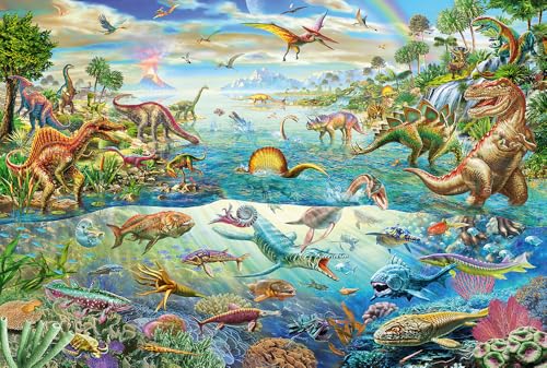 Schmidt Spiele 56253 Descubrir los Dinosaurios, Puzzle Infantil de 200 Piezas