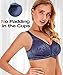 Wingslove Women's Plus Size Wireless Bra Full Coverage Minimizer Bra Soft No Padded Bras Gray Blue