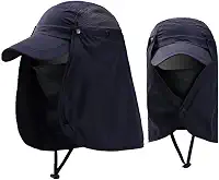 Melhor Boné Gorro Chapéu Pesca Protege Sol Picada Mosquitos Pernilongos Zika Dengue Proteção Cabeça Nuca Rosto Olhos - Cor Preto