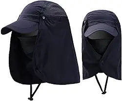 Melhor Boné Gorro Chapéu Pesca Protege Sol Picada Mosquitos Pernilongos Zika Dengue Proteção Cabeça Nuca Rosto Olhos - Cor Preto