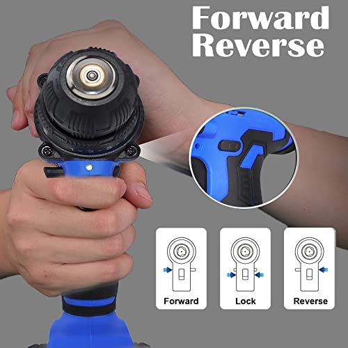 21V Akku-Bohrschrauber-Elektroschrauber-Set, leistungsstarker Lithium-Lon-Akku, 21 Volt Kombi-Schrauber, DIY 26-teiliges Zubehör-Set, 2PCS 1.3AH Akkus – Bild 5