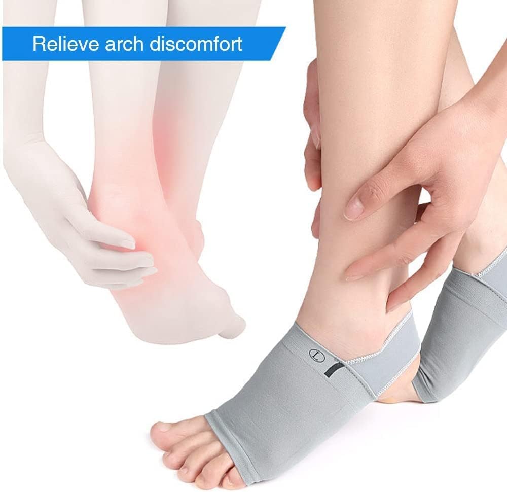 SUNBEET Flat Foot Arch Support for Men & Women | Medial Flat Feet Correction Sleeve with Cushion | Plantar Fasciitis Leg Foot Pain Relief Product | Free Size (Belt Arch Support) 4