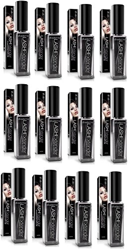 Divaderme Lash Extender II - 100% Natural Eyelash Fibers + Enhancer Treatment - Increases Your Lashes By 1000% - Made in USA (12 Pack)