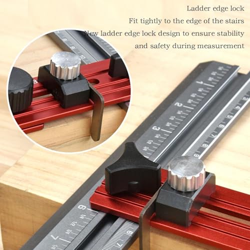 Stair Gauge Measuring Tool - Adjustable Shelf Layout Tool With Scales - Heavy Duty Stair Treads Scribe Tool for Layout Shelf, Stairs, Partitions - Image 7
